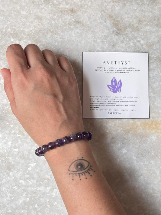 Natural amethyst beaded bracelet for spiritual healing  