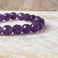 Stretch bracelet with faceted amethyst 8MM beads