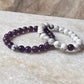 Couple Amethyst / Howlite 8mm Natural Crystal Bracelet