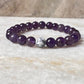 Couple Amethyst / Howlite 8mm Natural Crystal Bracelet