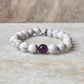 Couple Amethyst / Howlite 8mm Natural Crystal Bracelet