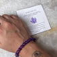 Diamond cut amethyst bead bracelet with natural crystals