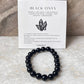 Black Onyx Natural Crystal Bracelet 8MM - Tarakaya Silver