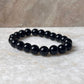 Black Onyx Natural Crystal Bracelet 8MM - Tarakaya Silver