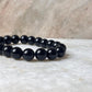 Black Onyx Natural Crystal Bracelet 8MM - Tarakaya Silver