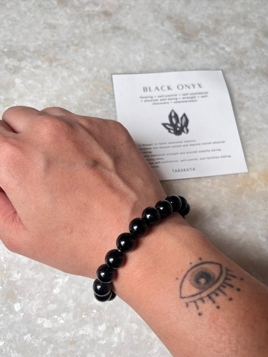 Black Onyx Natural Crystal Bracelet 8MM