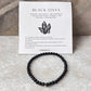 Black Onyx Plain Round 4MM Crystal Bracelet