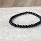 Black Onyx Plain Round 4MM Crystal Bracelet
