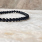 Black Onyx Plain Round 4MM Crystal Bracelet