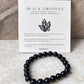 Black Obsidian - Natural Crystal Bracelet 8MM - Tarakaya Silver