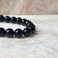 Black Obsidian - Natural Crystal Bracelet 8MM - Tarakaya Silver