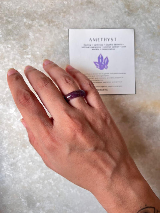 Amethyst Crystal Band Ring
