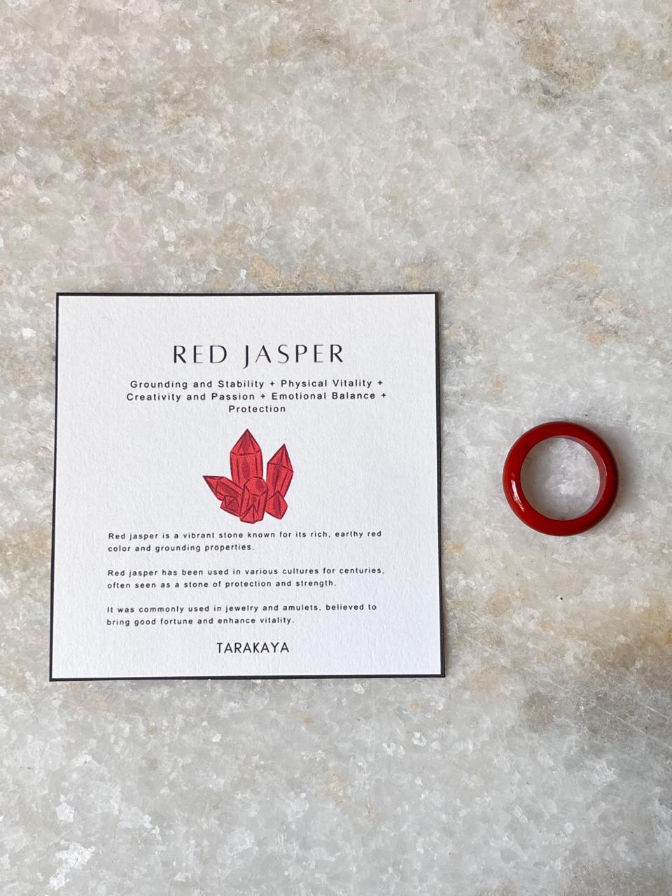 Red Jasper Crystal Band Ring