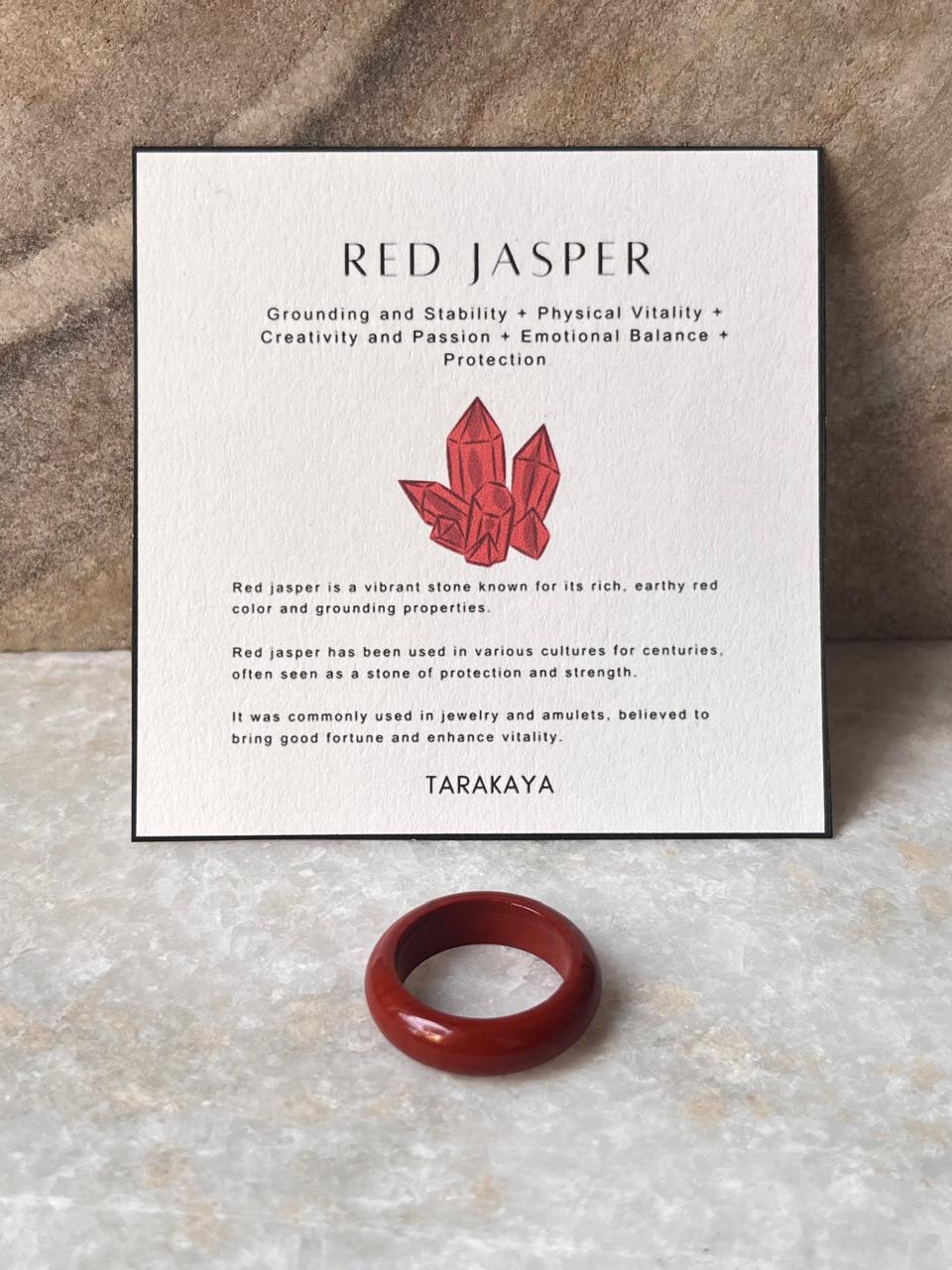 Red Jasper Crystal Band Ring