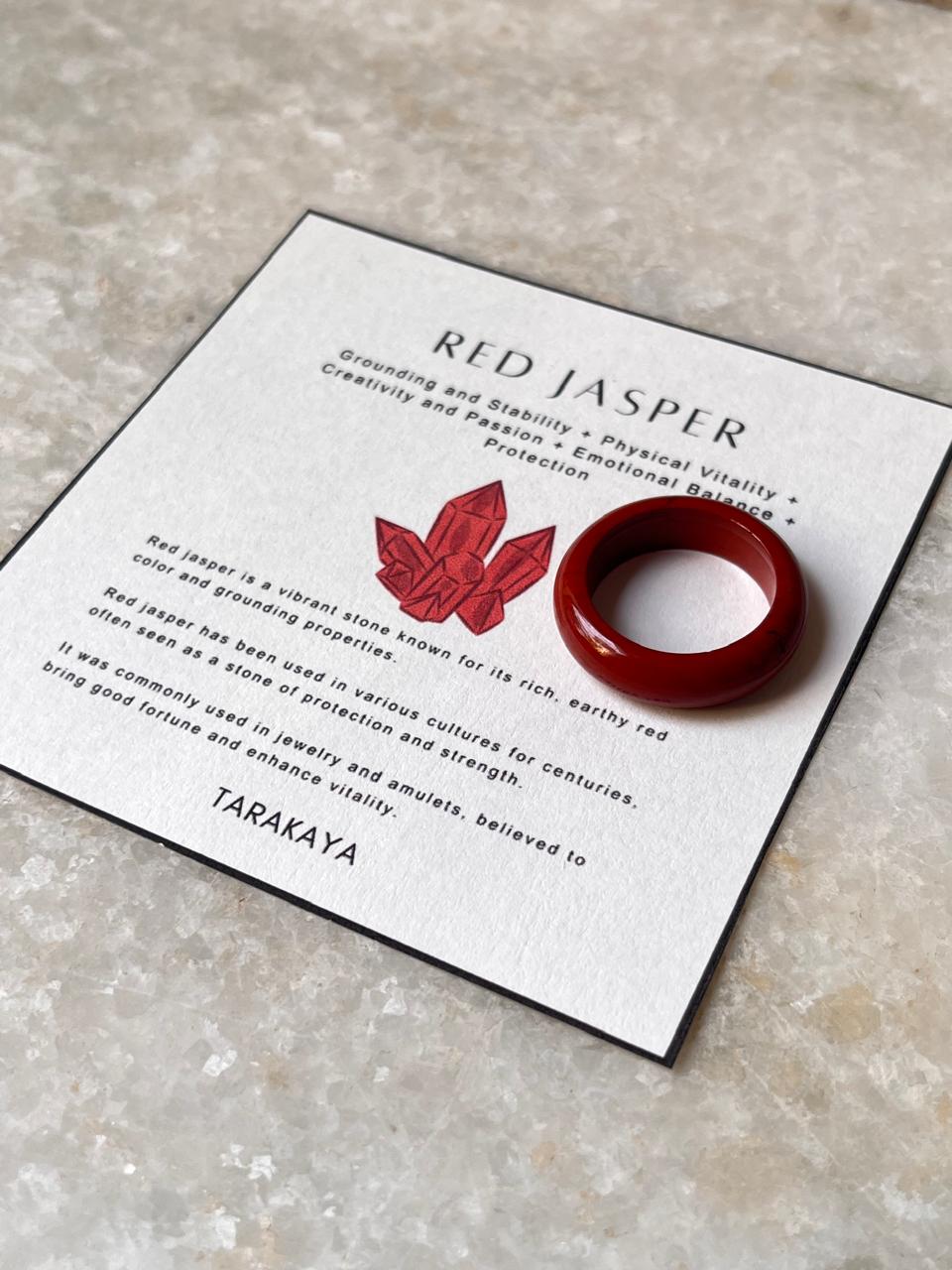 Red Jasper Crystal Band Ring