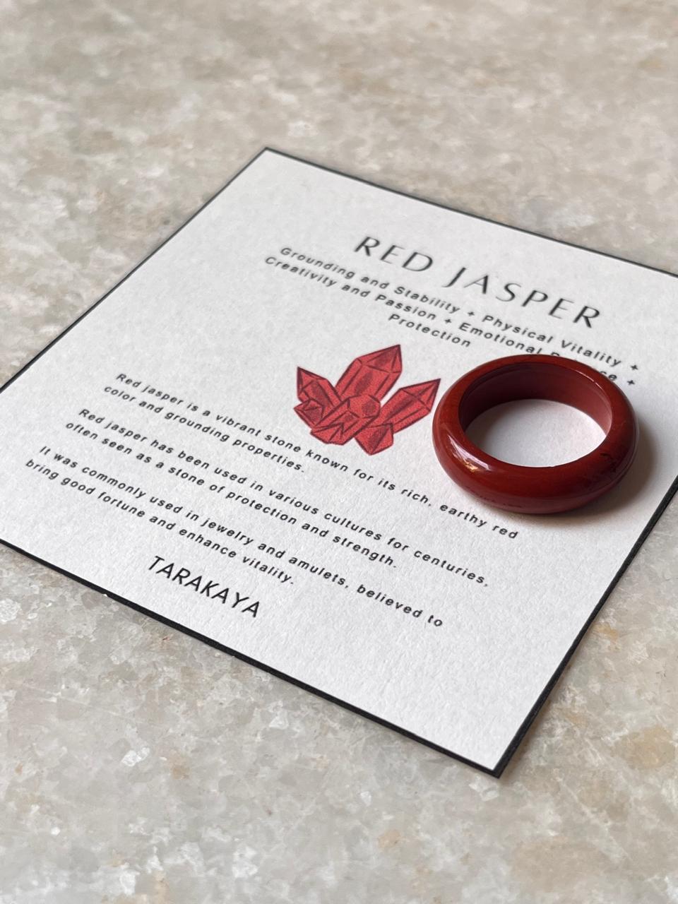 Red Jasper Crystal Band Ring