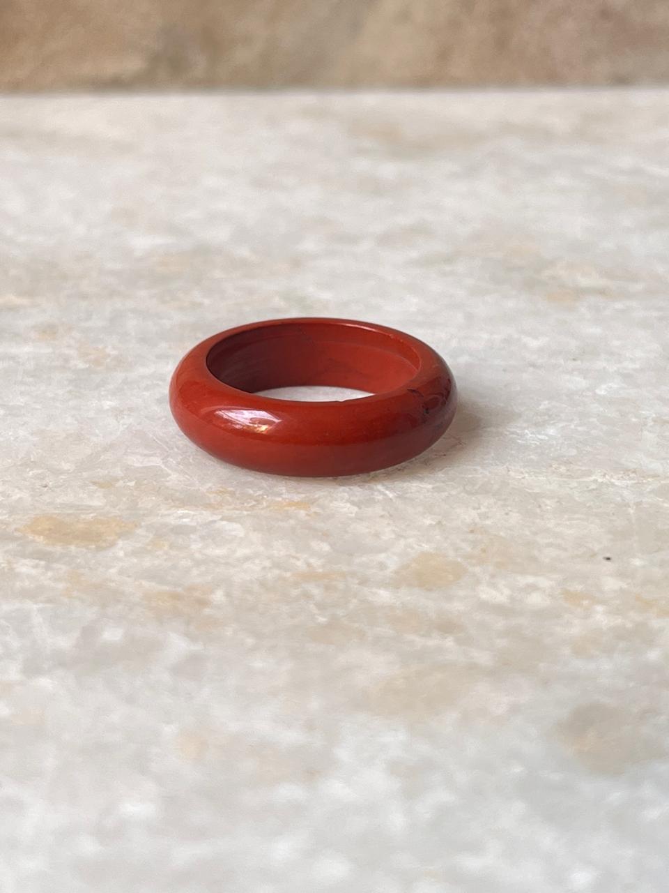 Red Jasper Crystal Band Ring