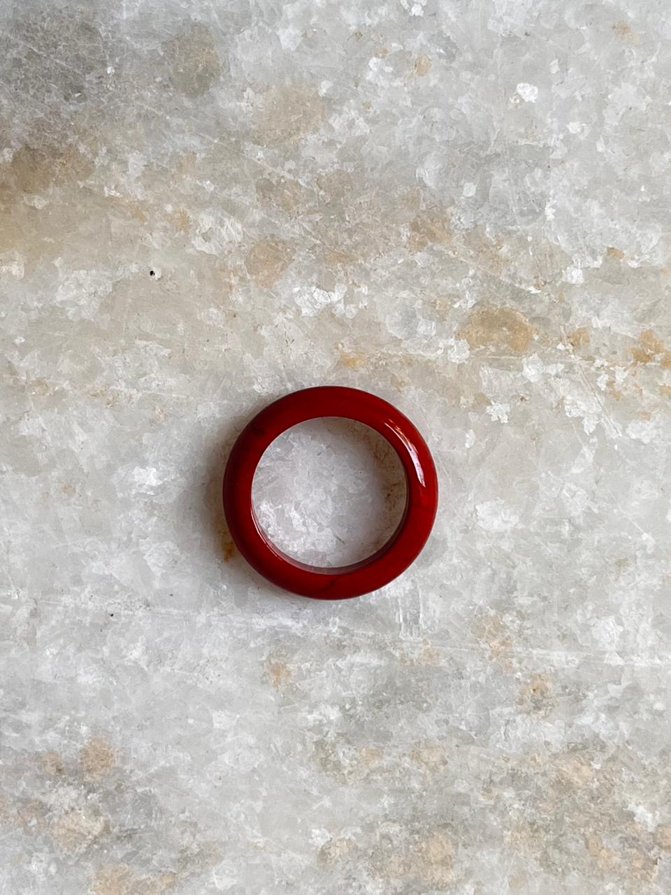 Red Jasper Crystal Band Ring