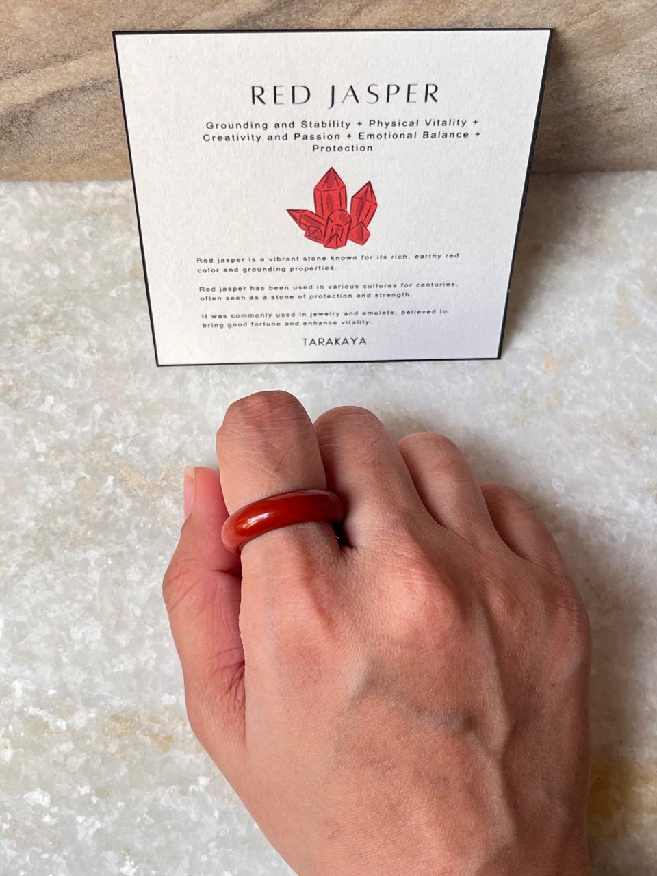 Red Jasper Crystal Band Ring