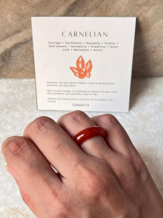 Carnelian Crystal Band Ring