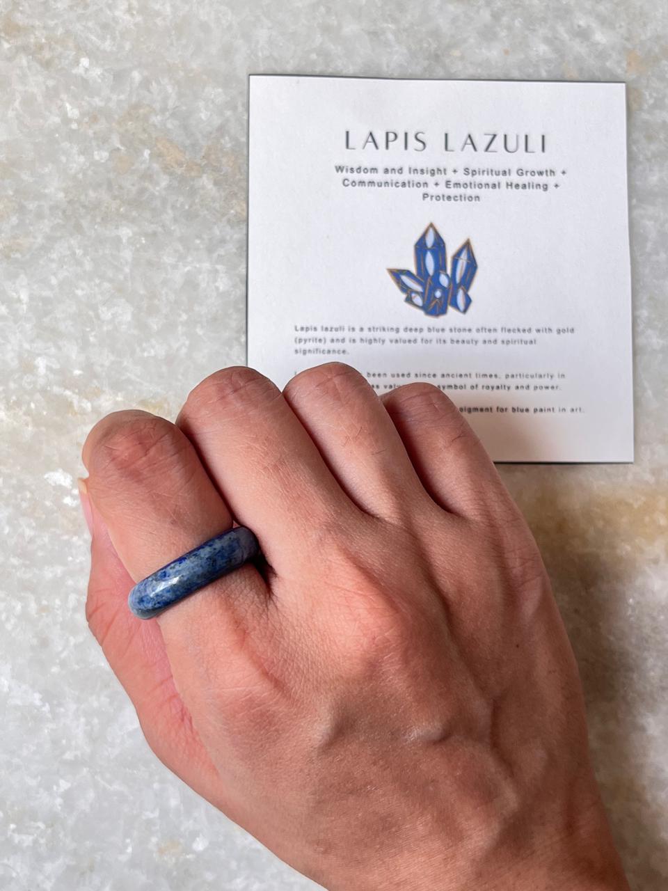 Lapis Lazuli Crystal Band Ring