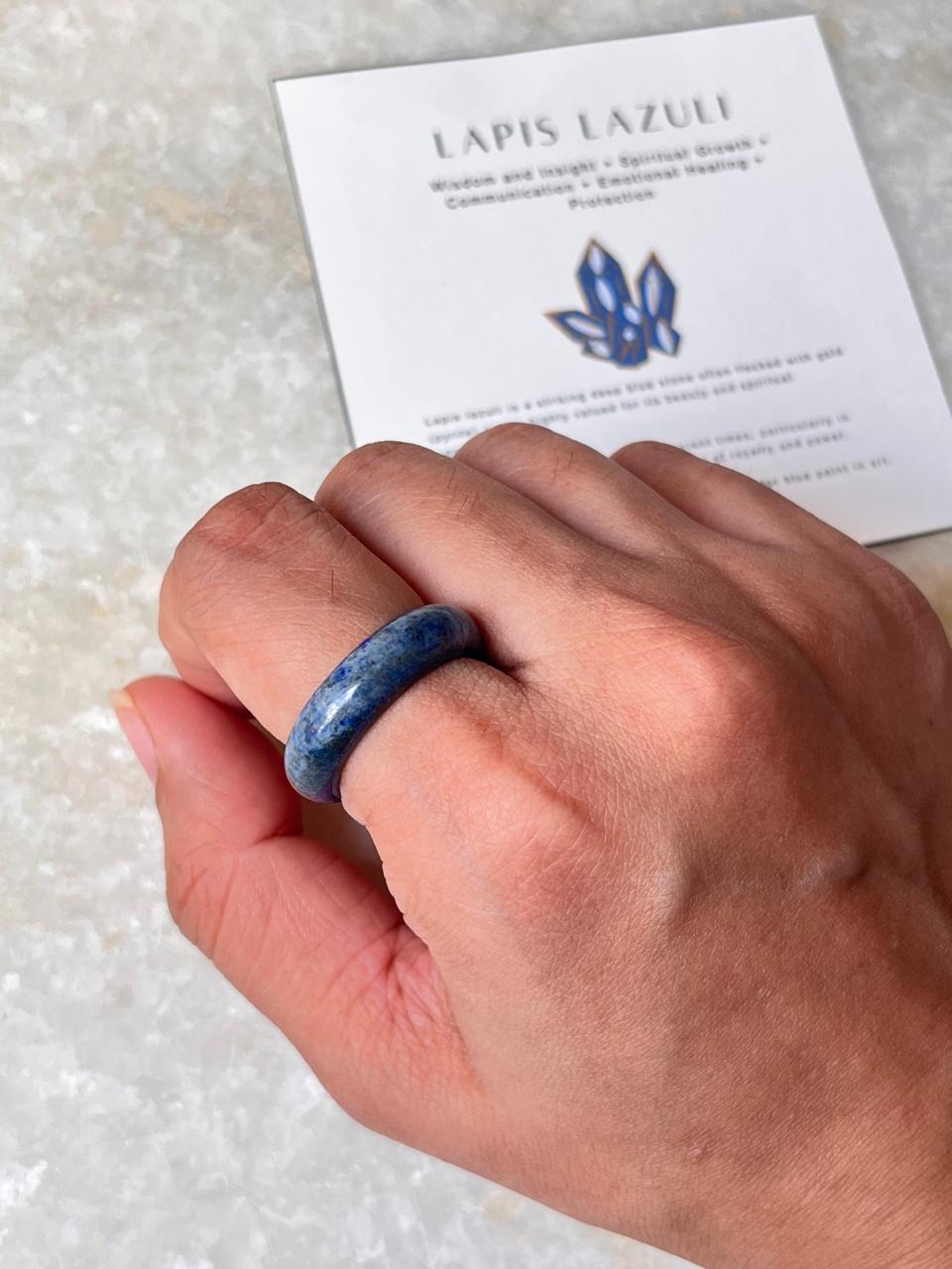 Lapis Lazuli Crystal Band Ring