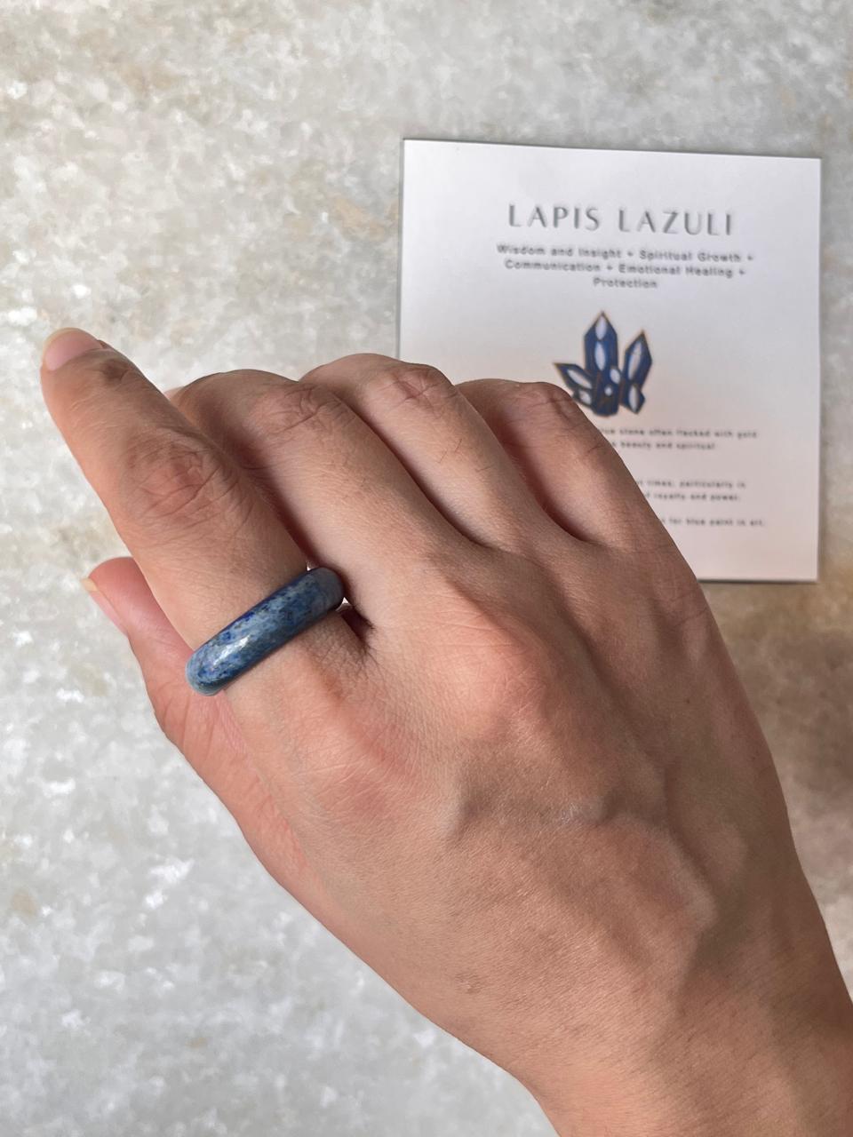 Lapis Lazuli Crystal Band Ring
