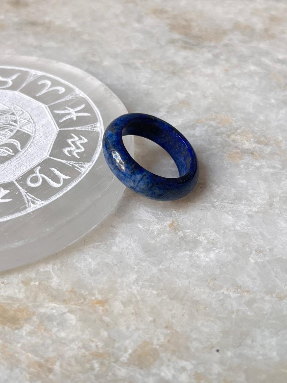 Lapis Lazuli Crystal Band Ring