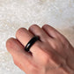 Black Agate Crystal Band Ring