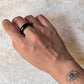 Black Agate Crystal Band Ring