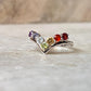 Seven Chakra V 925 Sterling Silver Ring