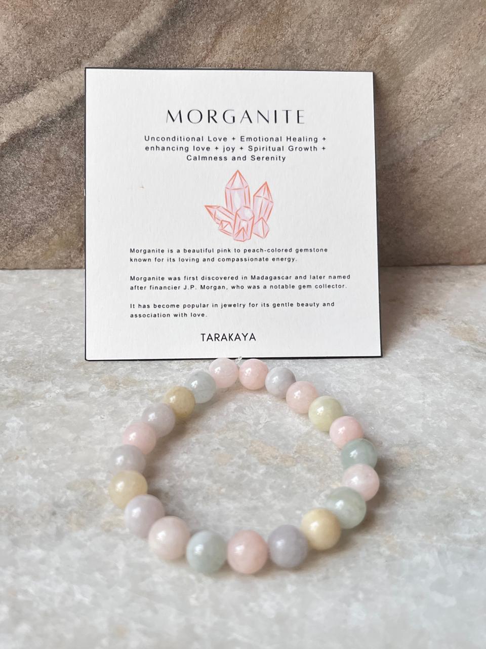 Natural Morganite Healing Crystal Bracelet for Heart Chakra