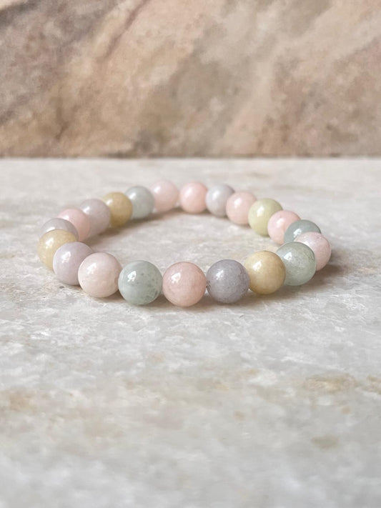 Morganite Stretch Bracelet 8MM for Emotional Healing  