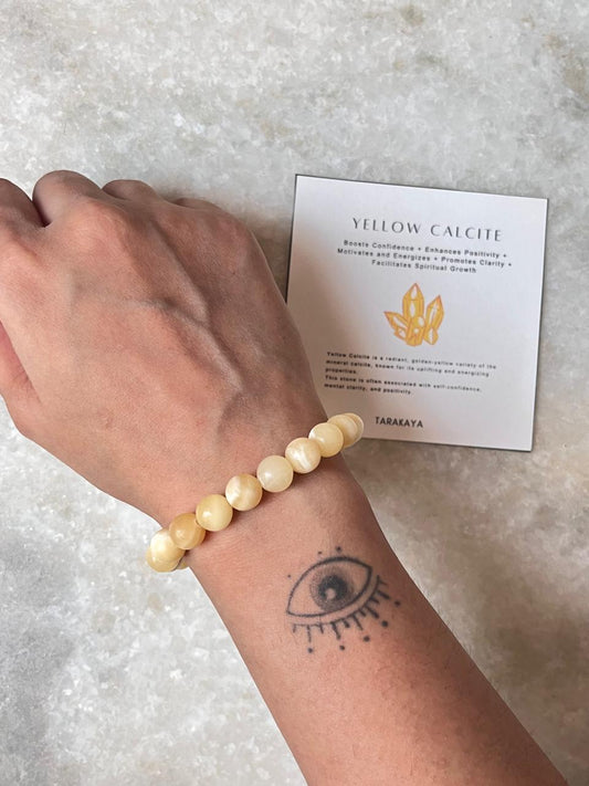 Yellow Calcite 8MM Natural Crystal Bracelet