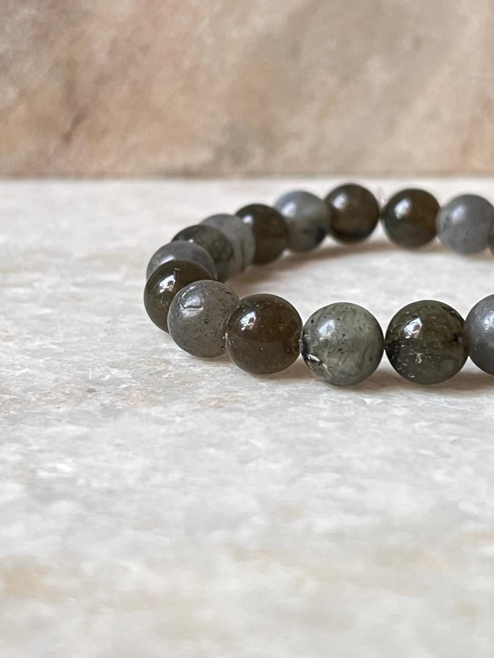 Unisex Labradorite Crystal Bracelet with Shimmering Finish