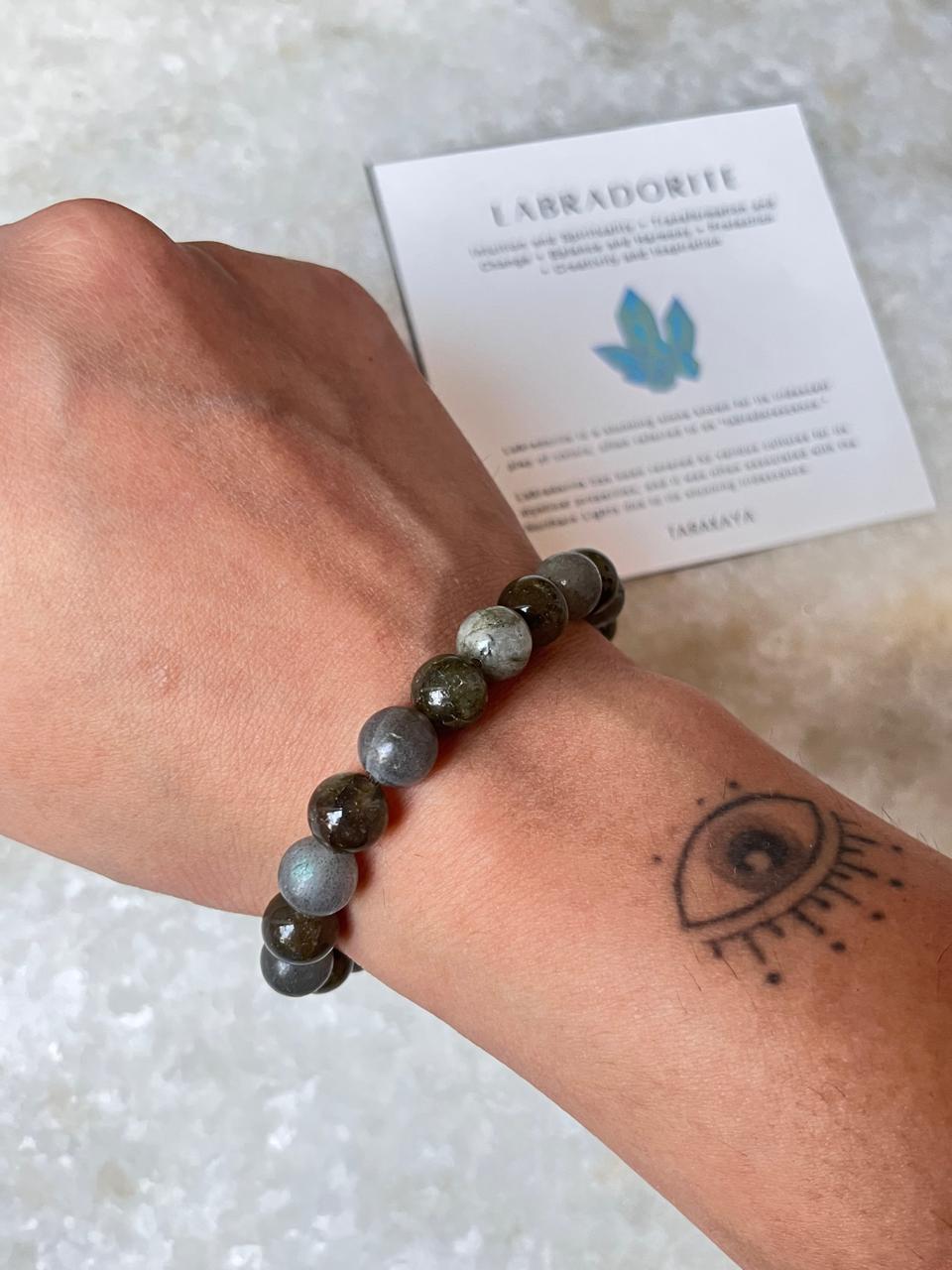8MM Labradorite Bracelet for Third Eye and Crown Chakras  