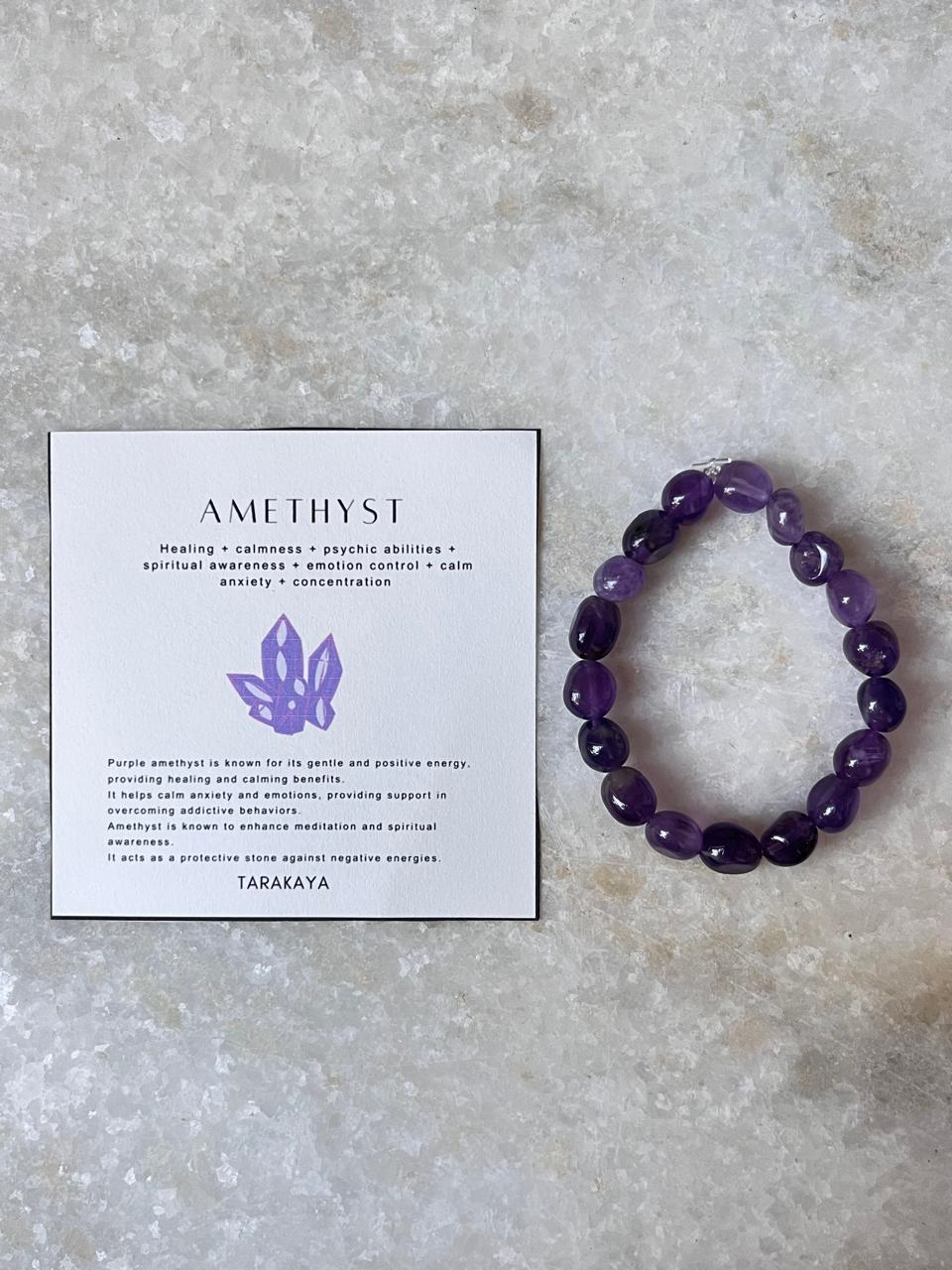 Amethyst Tumble 8MM Natural Crystal Bracelet