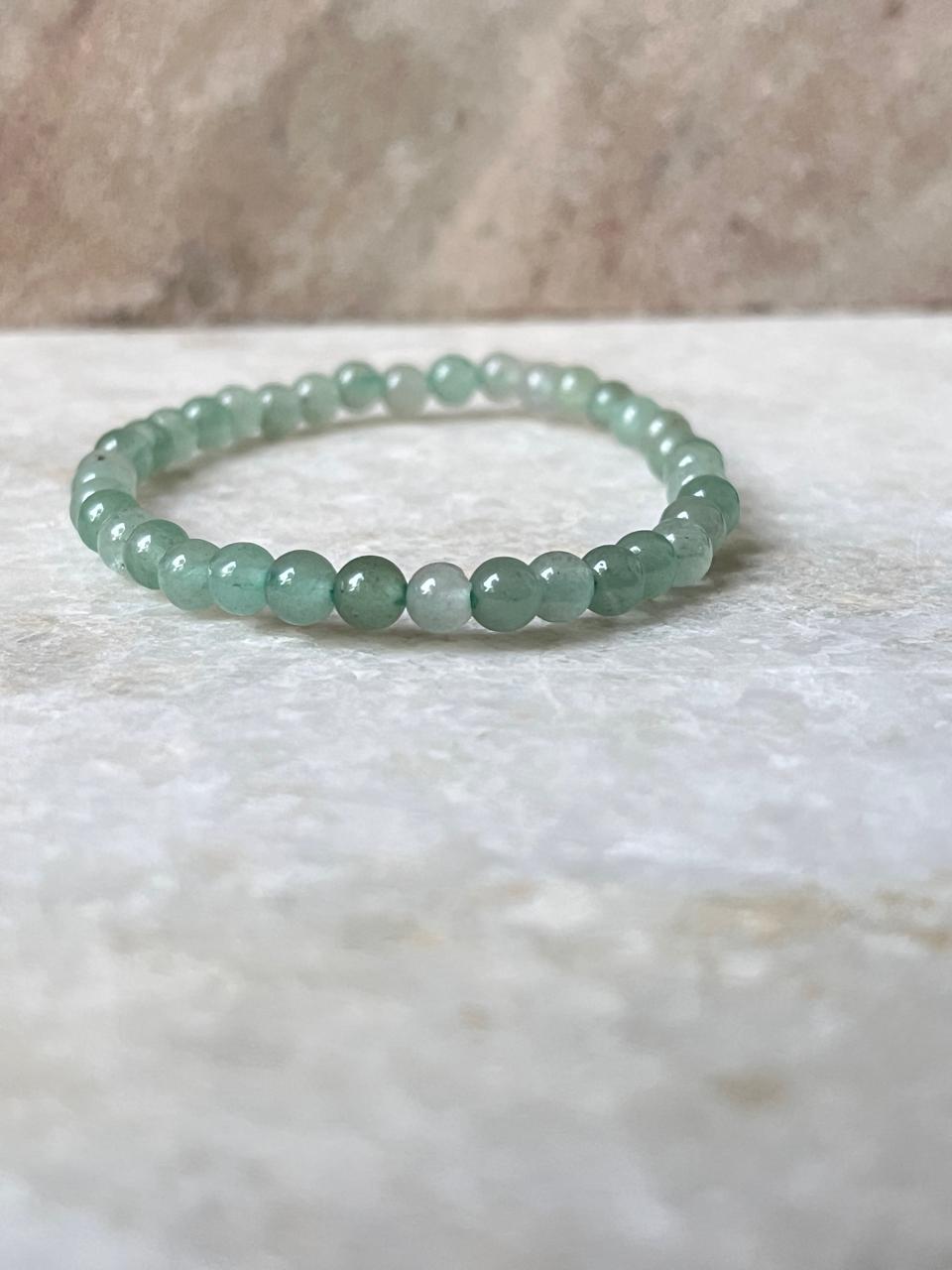 Green Aventurine Plain Round 4MM Crystal Bracelet