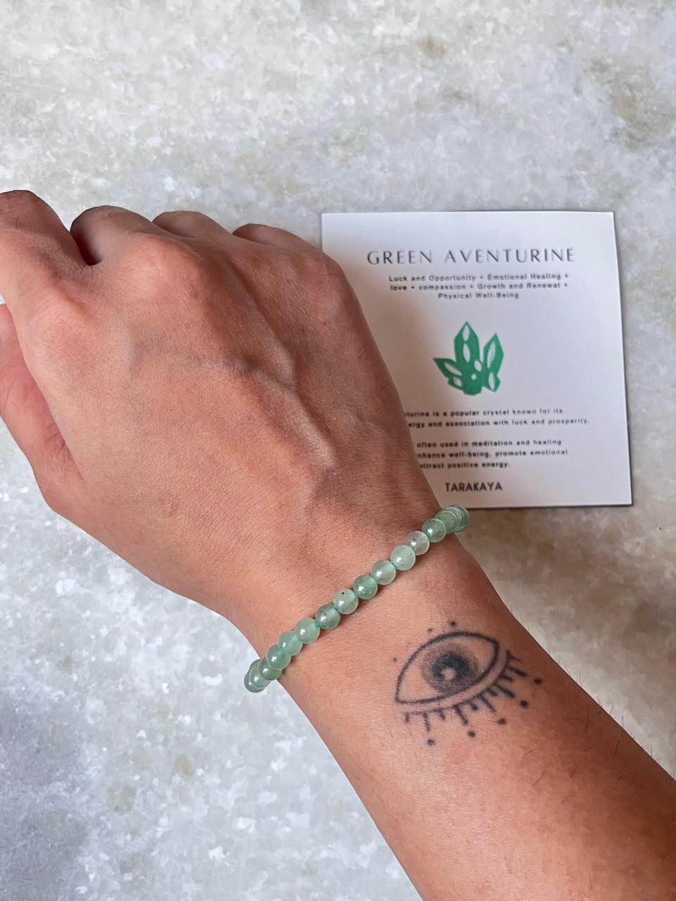 Green Aventurine Plain Round 4MM Crystal Bracelet