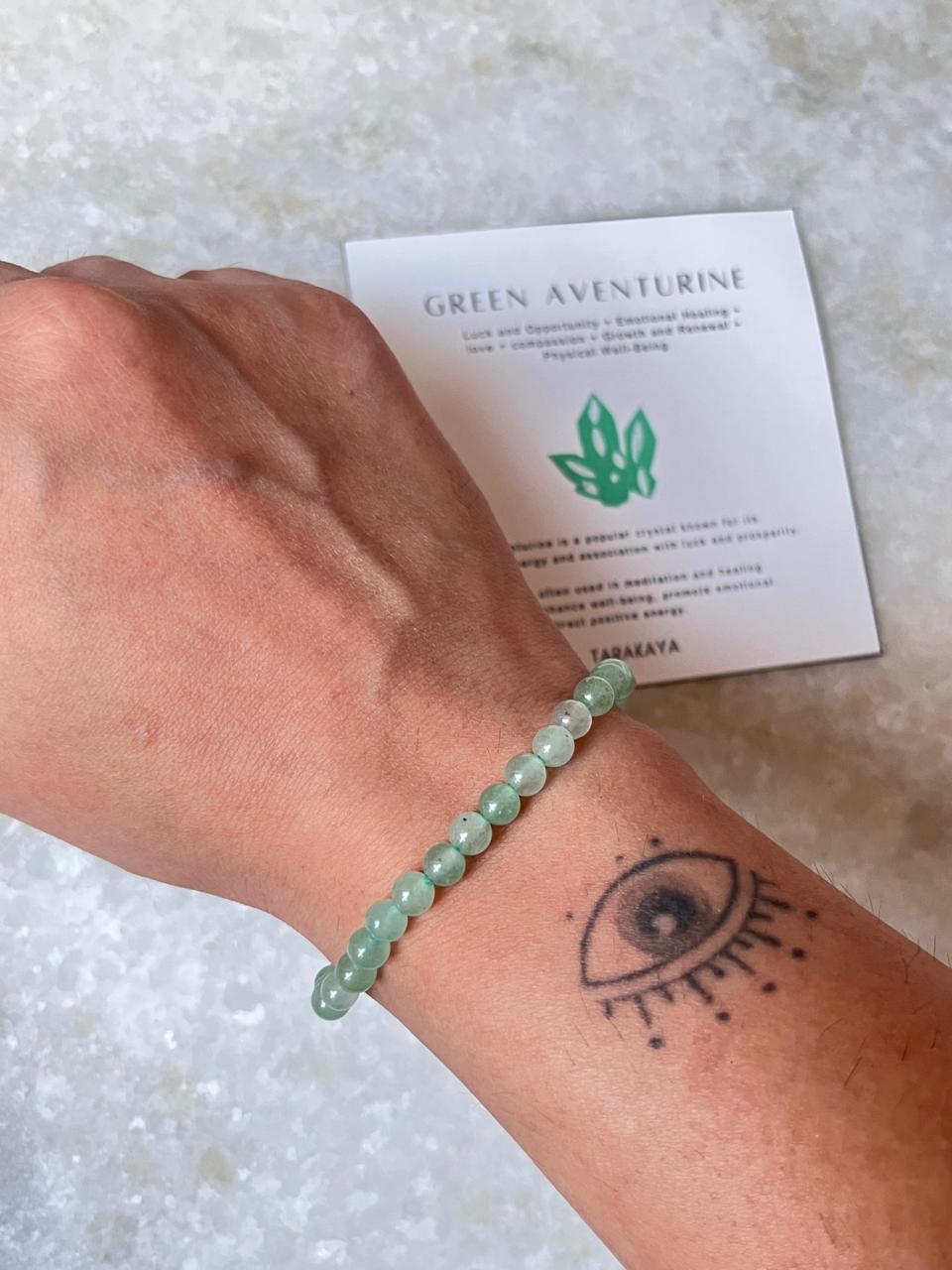 Green Aventurine Plain Round 4MM Crystal Bracelet