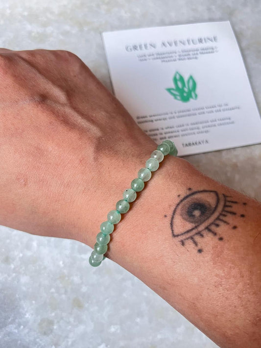 Green Aventurine Plain Round 4MM Crystal Bracelet