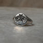 Moth Cosmic Engraved Signet 925 Sterling Silver Ring
