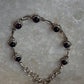 Amethyst Round Flower Boho 925 Sterling Silver Bracelet