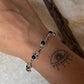 Amethyst Round Flower Boho 925 Sterling Silver Bracelet