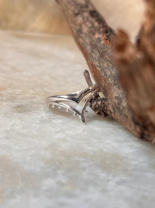 Double Chevron Stack 925 Sterling Silver Ring