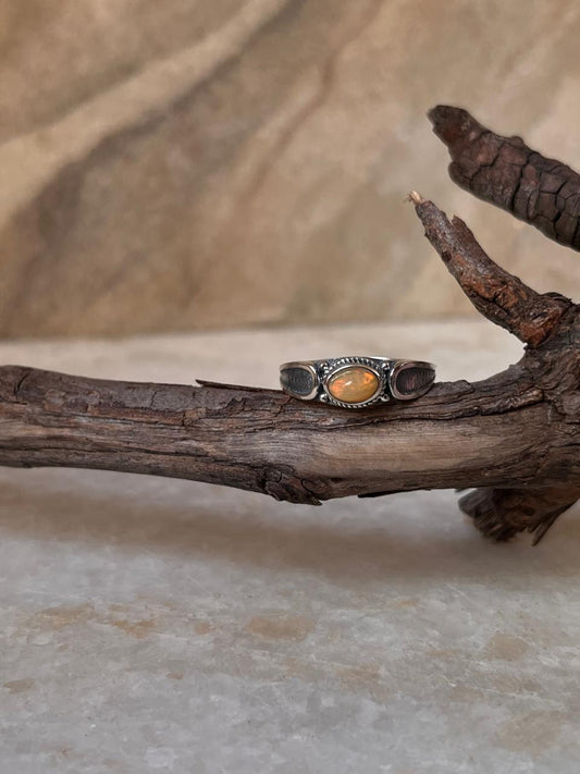 Rawa Natural Ethiopian Opal Boho 925 Sterling Silver Ring
