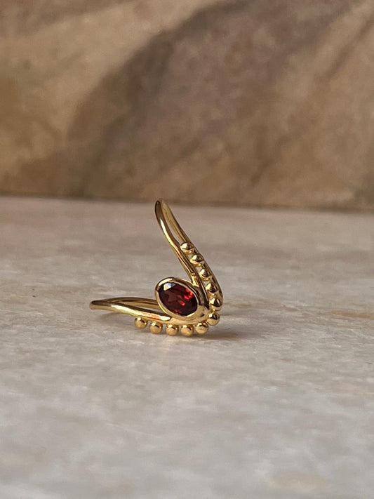 Gold Vermeil Garnet Vanki 925 Sterling Silver Ring