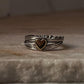 Wire Wrap Heart Handcrafted Band 925 Sterling Silver Ring