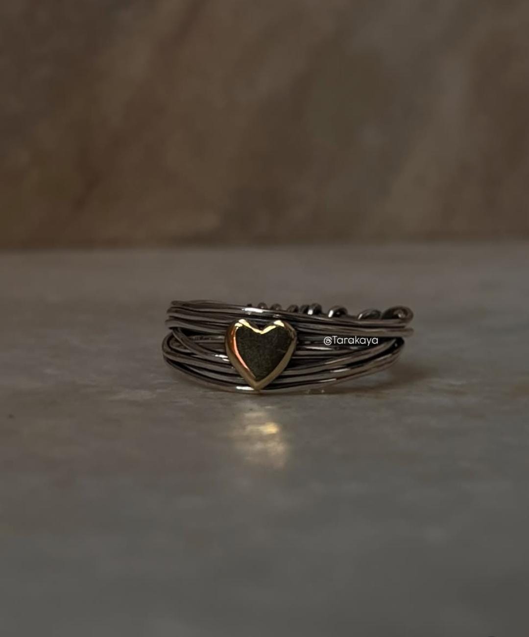 Wire Wrap Heart Handcrafted Band 925 Sterling Silver Ring