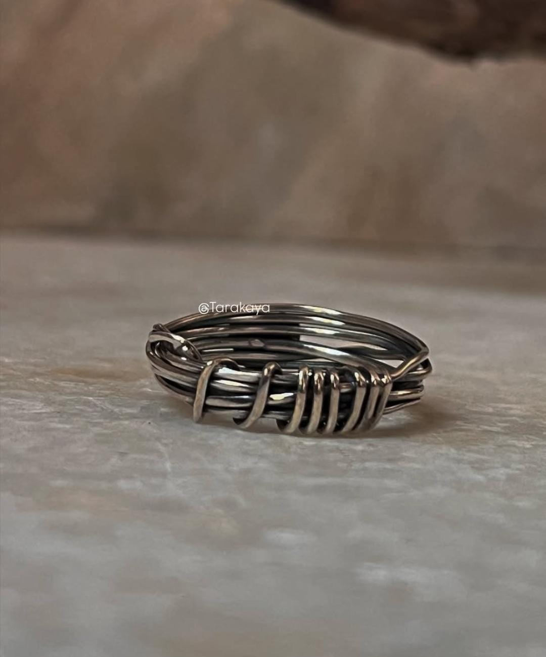 Wire Wrap Heart Handcrafted Band 925 Sterling Silver Ring